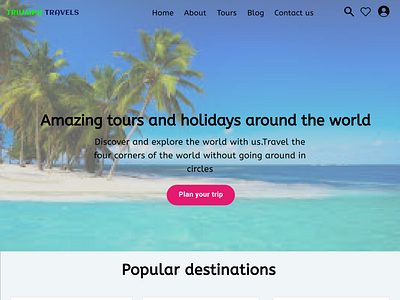 Travel agency landing page