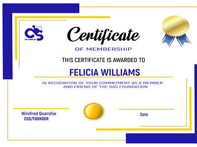 Certificate sample