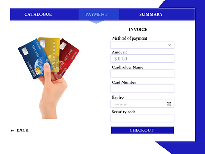 Credit card checkout form credit card design ui