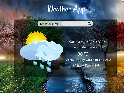 Weather app (web) design ui weather web