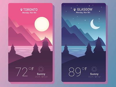 Weather App app clean design flat free illustration interface mockup psd template ui ux vector weather