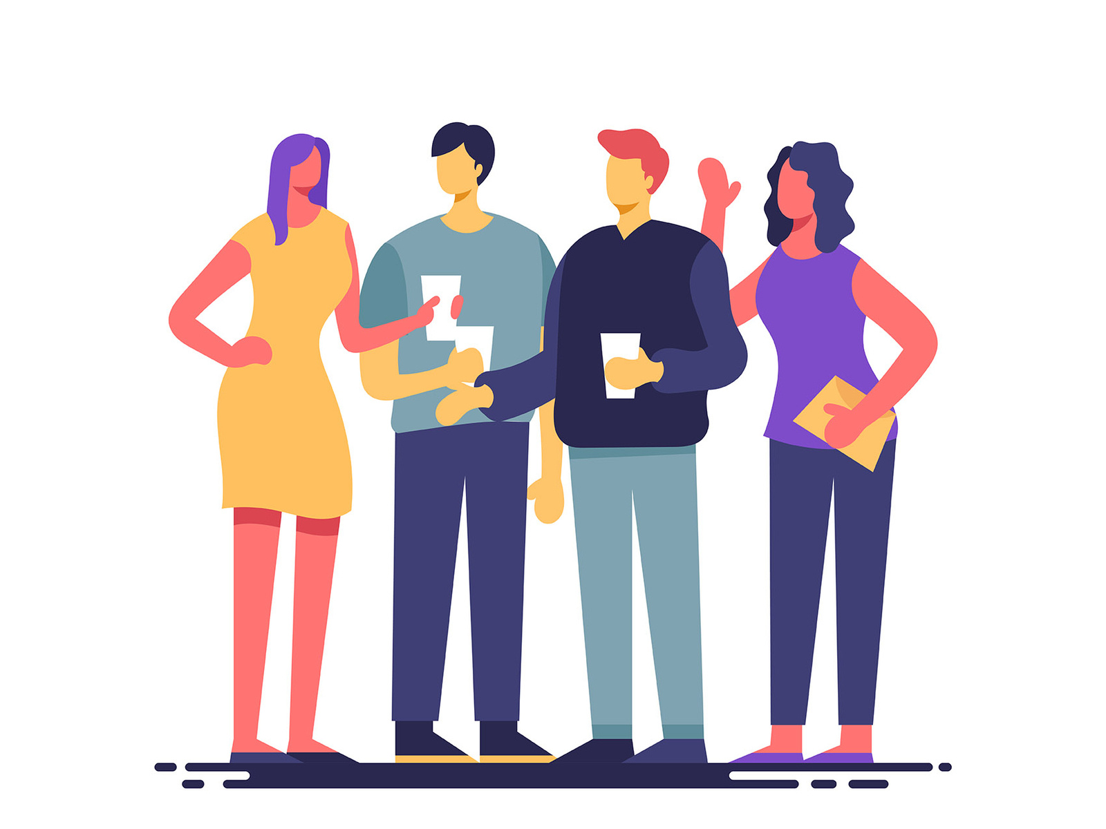 Friends gathering illustration by Steven Telfer on Dribbble