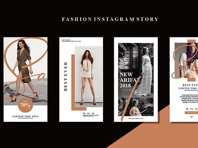 Fashion IG Story app branding design fashion flat free illustration instagram interaction landing logo minimal photoshop psd template typography ui ux vector web