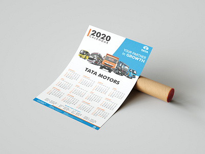 Tata calendar 2020 2020calendar branding business calendar concept corporate flyer mockup packagedesign packaging print print design psd psd mockup tata template ux vector