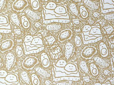 Nuomi Food Doodz Pattern food food doodz food dudes fooddoodz illustration pattern printmaking screen printing