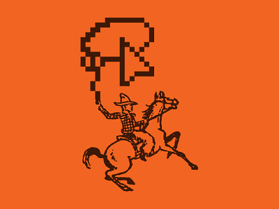 Pixel Wrangler cowboy illustration illustrator lasso letterpress ranch vector yeehaw