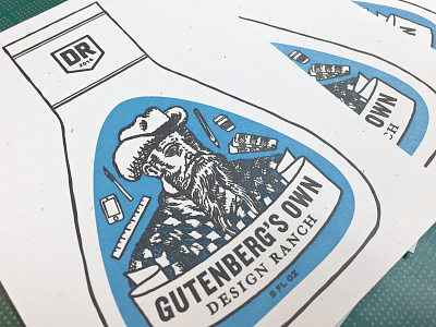 Gutenberg's Own cowboy design ranch gutenberg illustration johannes gutenberg line art ranch sketch yeehaw