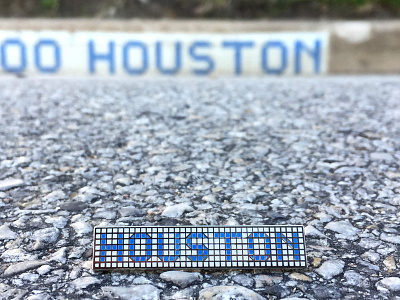 Houston Blue Tile Enamel Pin blue tile enamel pin houston lettering pin texas vector