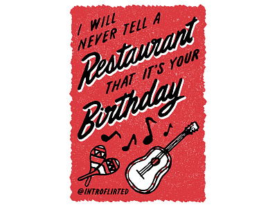 Introflirted #38 Birthday Restaurant hand lettering introvert introverted lettering script type typography