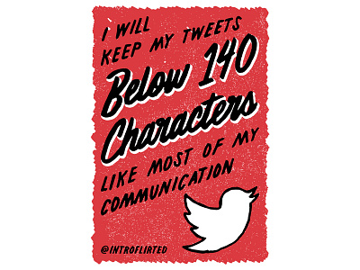 Introflirted #40 140 Characters hand lettering introvert introverted lettering script twitter type typography