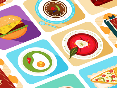 Food icons android app borshch burger eat eggs food icon illustration ios sweet ui