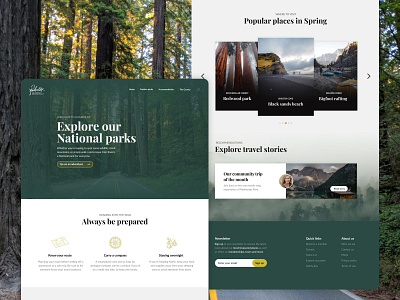 Tourism website concept design hiking minimal national parks nature ui uidesign ux uxdesign website design