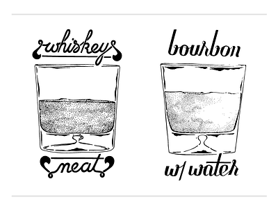 Whiskey & Bourbon | Hand lettered & illustrated bar bourbon hand lettering illustration lettering liquor restaurant type typography whiskey