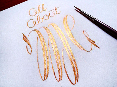 All About Me | Hand Lettering birthday brush gold hand drawn hand lettering lettering type