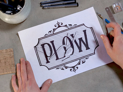 Plow | logo mark art brand branding design hand lettering identity ink logo mark restaurant rustic vinatge