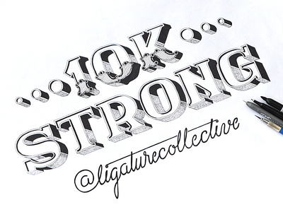 10k STRONG | hand lettering