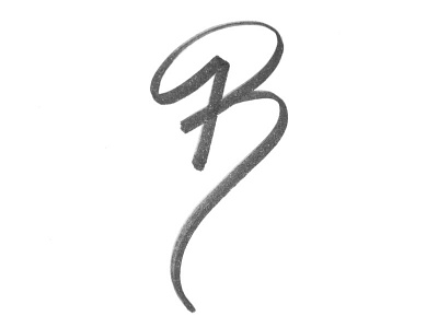 B | script logo concept