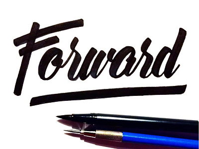Forward | hand lettering brand branding brush type forward hand lettering lettering logo rebrand tobmow type typography