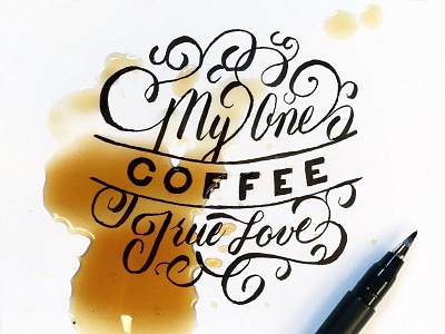 Coffee Thoughts | hand lettering coffee hand drawn type hand lettered illustration lettering type typography