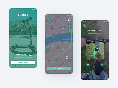 Electric Scooters Rent App app design electric rent scooter travel ui ux