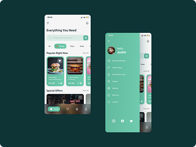 Vegan Restaurant App app design food restaurant shop store ui ux vegan vegeterian