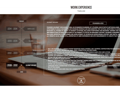 Responsive Resume Web Timeline