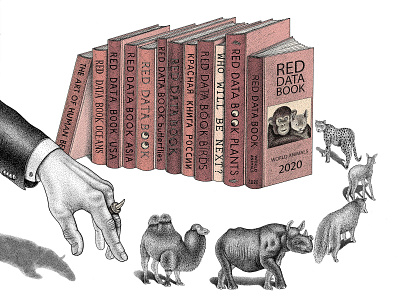 Red Data Books animal color digitalart dotwork drawing graphic illustration kashtalyan photoshop pointillism