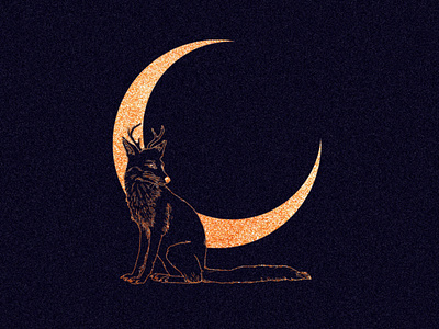 Deerfox design fantasy fantasyart illustration moon philosophy