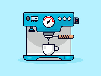 Coffee maker vector design flat illustration minimal vector