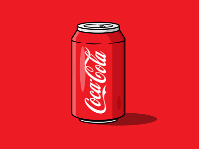 Coca Cola can vector design flat illustration minimal vector