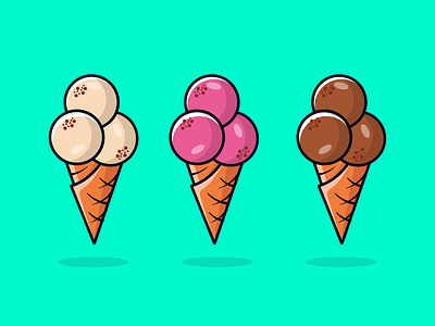 Ice cream vector design flat illustration minimal vector