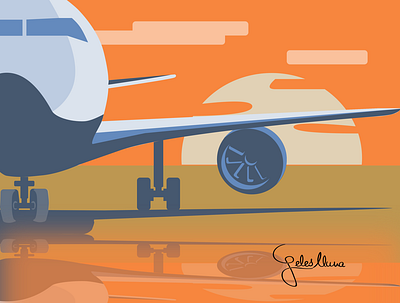 HALF PLANE 3x color palette design flight illustration inspiration orange plane sunset vector