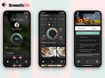 Smoothlife design health care healthy eating healthy lifestyle inspiration lifestyle lifestyle app logo profile smoothies ui ux vector