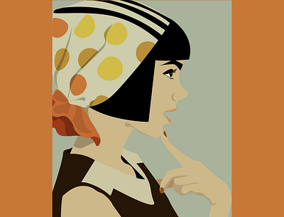 HEADSCARF 60s illustration illustrator inspiration orange style stylish vector vintage woman