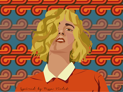 Tessa Violet 70s 70sdesign illustration illustrator inspiration orange tessaviolet vector woman