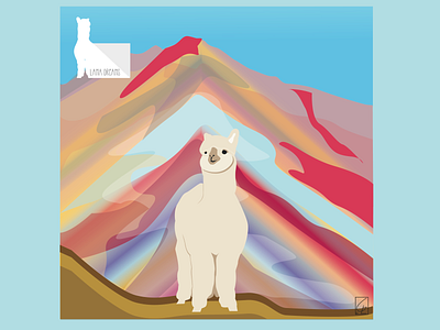 Lama alpaca blue colorful ideas illustration illustrator inspiration lama logo mountains nature peru peruvian ux designer vector vectorart vectorartwork wool