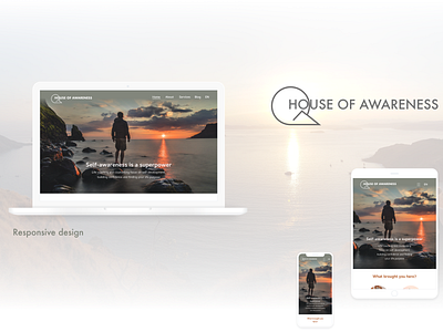 House of Awareness awareness coaching color palette design figma illustration inspiration laptop logo mobile orange responsive responsivewebsite simpledesign ui vector web websdesign website