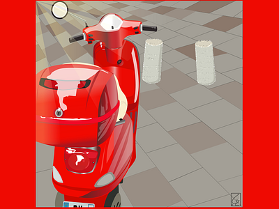 A motorbike in Dijon design illustration illustrator inspiration motorbike red shine street vector