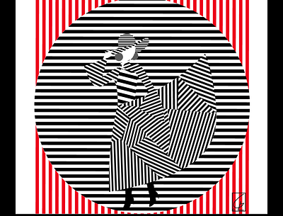 Stripes blackandwhite design graphic design illustration illustrator shapes simpledesign vector visualdesigner woman