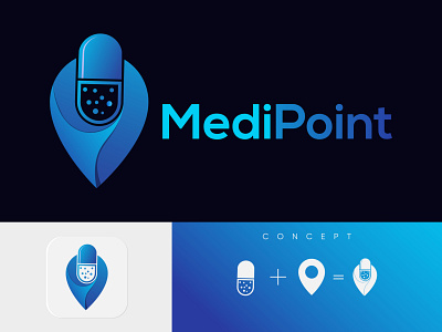 Medipoint logo, modern logo branding flat gradient logo gradients icon logo logodesign logos modern logo vector