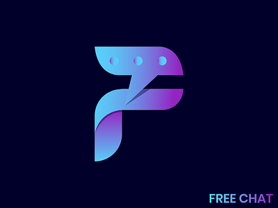 F logo, Chat logo, Logo design, modern logo, gradient logo