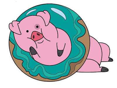 Waddles/Hi Dribbble illustration vector