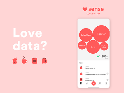 Happy valentine's day from Sense! data electricity iot love machine learning mobile sense smart home ui valentines
