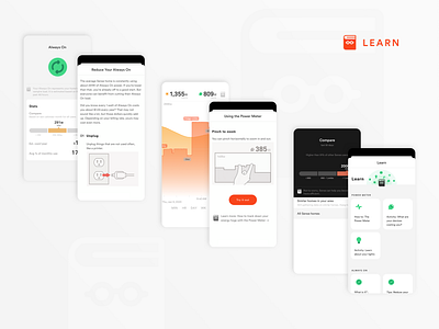 Sense Learn: In-app educational content education electricity energy graph help learn mobile sense smart home stats