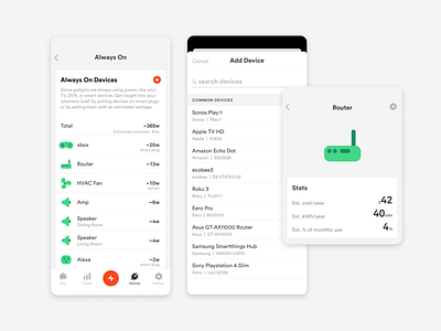 Sense Always On Estimates always on always on estimates devices electricity energy home home energy iot mobile mobile ui phantom load sense smart device smart home smart home app