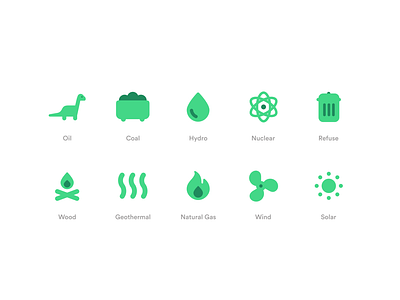 Carbon Intensity: Fuel Type icons carbon carbon icons carbon intensity coal coal icon dino fire icon fuel type fuel types geothermal icon icon icons nuclear icon oil oil icon