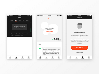 Sense empty states app device electricity empty states energy ios mobile onboarding sense smart home
