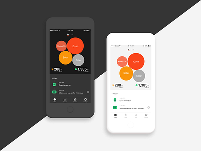 Sense dark mode dark mode electricity energy mobile sense smart home ui