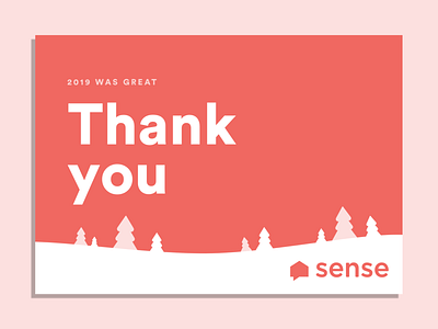 Thanks from Sense 2019 card note sense thank you thank you card