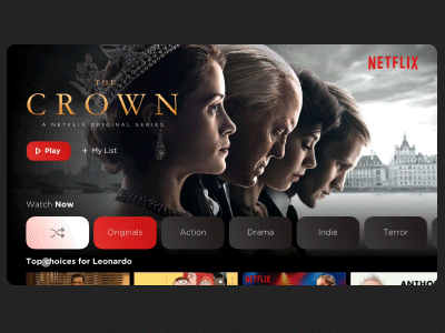 Netflix App Tv Random button concept flinto netflix sketch ui